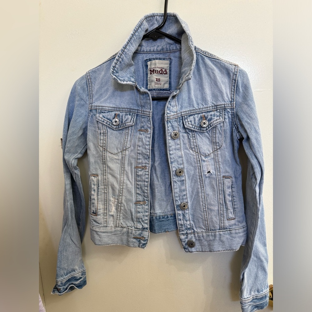 Mudd Women’s Ripped Denim Jacket